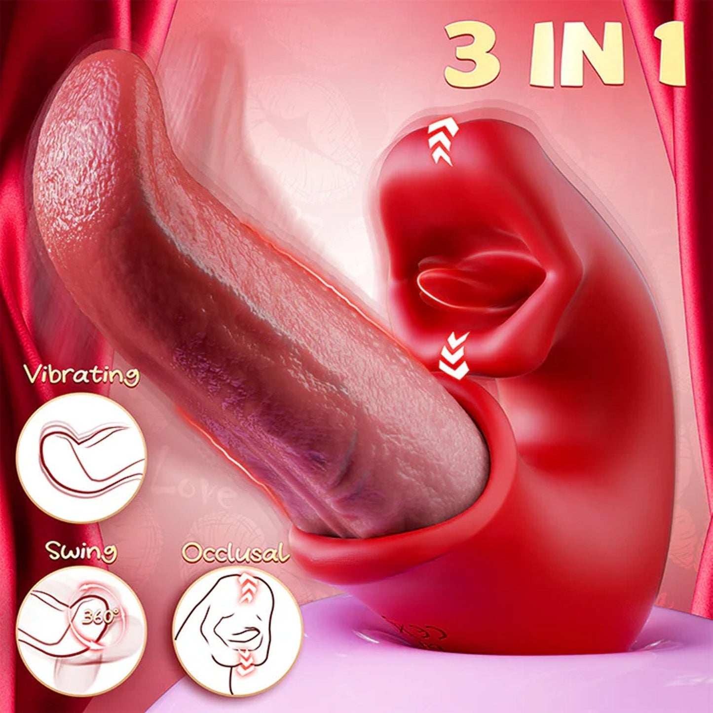 KEREX 3-in-1 Women's Vibrator – G-Spot Thrusting & Licking Toy🗽