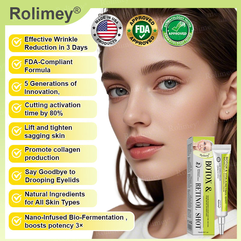 ✔Made and shipped from the USA 💫Rolimey® Botox & Vita-A Retinol Shot Wrinkle-Lift Tightening cream - Last Day Promotion 70% OFF